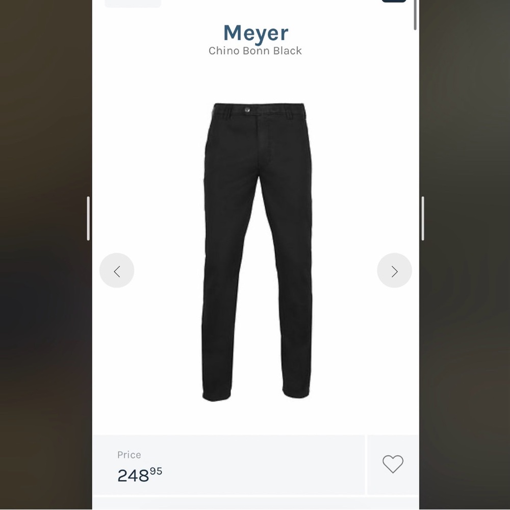 Meyer BonnEuropean black slacks. Beautifully made. Like new, barely worn.